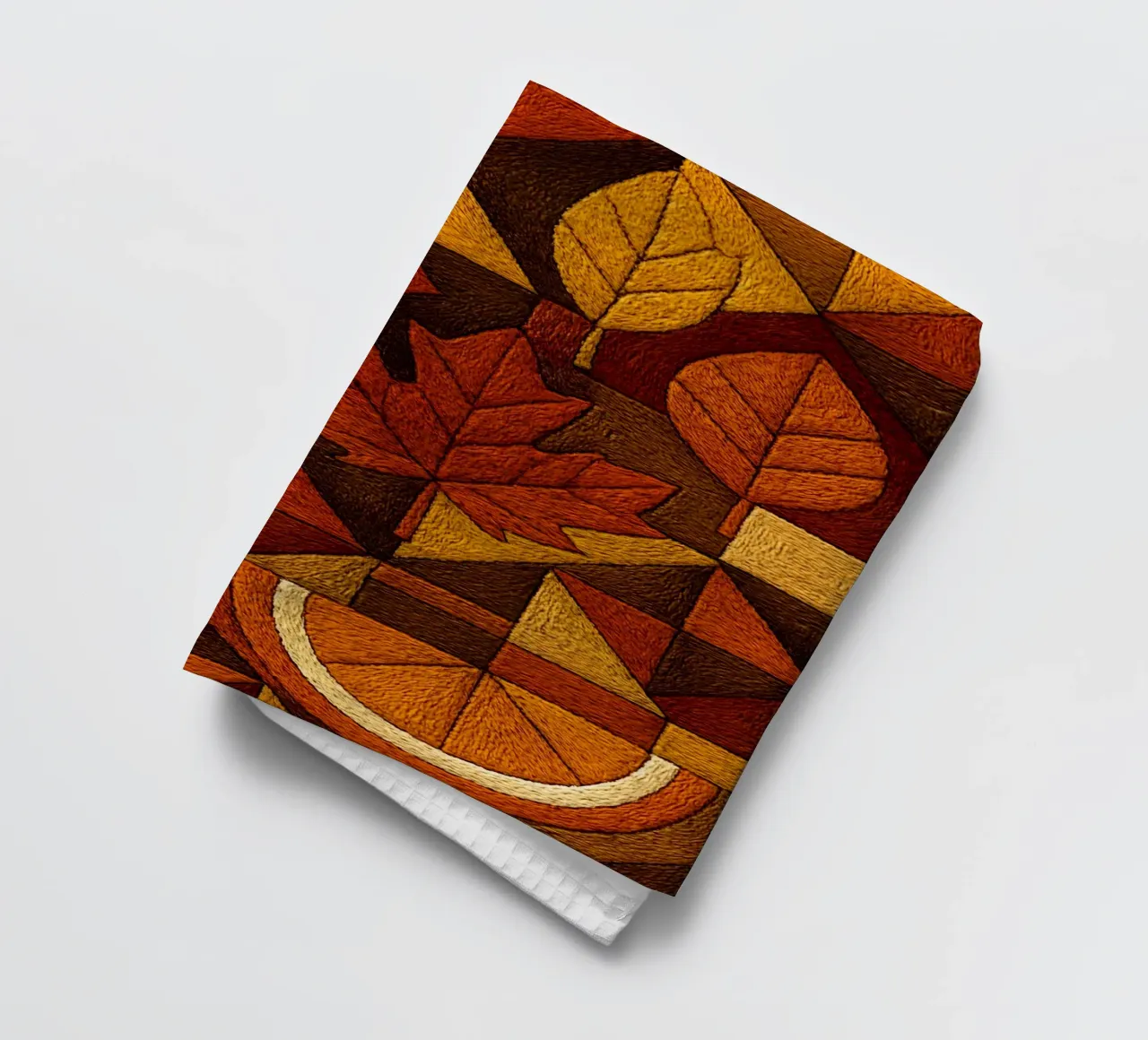 Cosy Autumn Abstract Embroidery Style (style broderie abstraite) torchon de ARTOMATIC