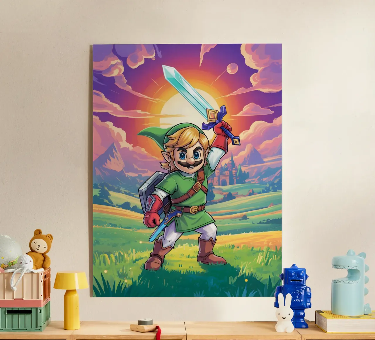 Super Mario Bros x Link from The Legend of Zelda plexiglass da Stellar Creative