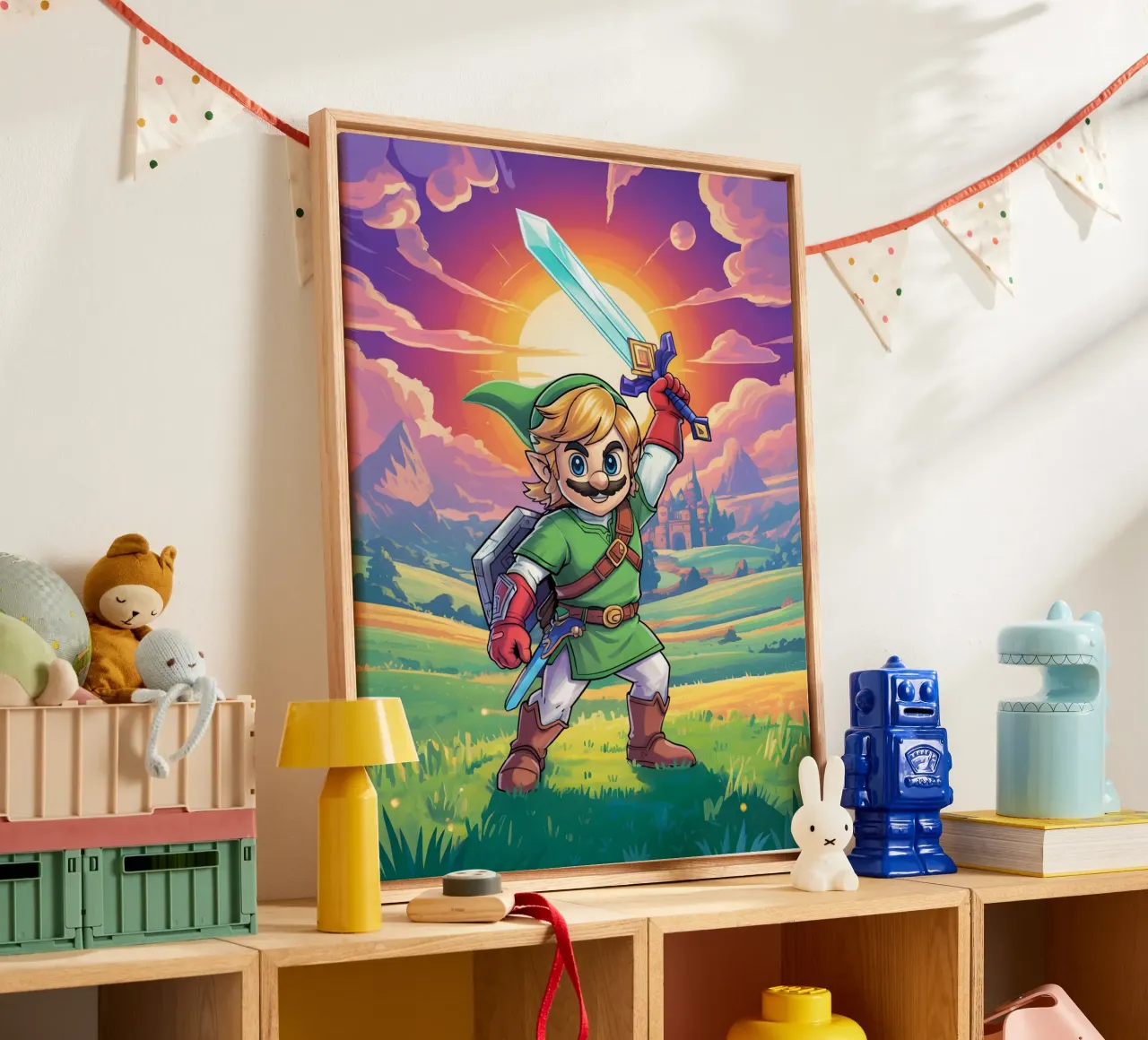 Super Mario Bros x Link from The Legend of Zelda tela da Stellar Creative