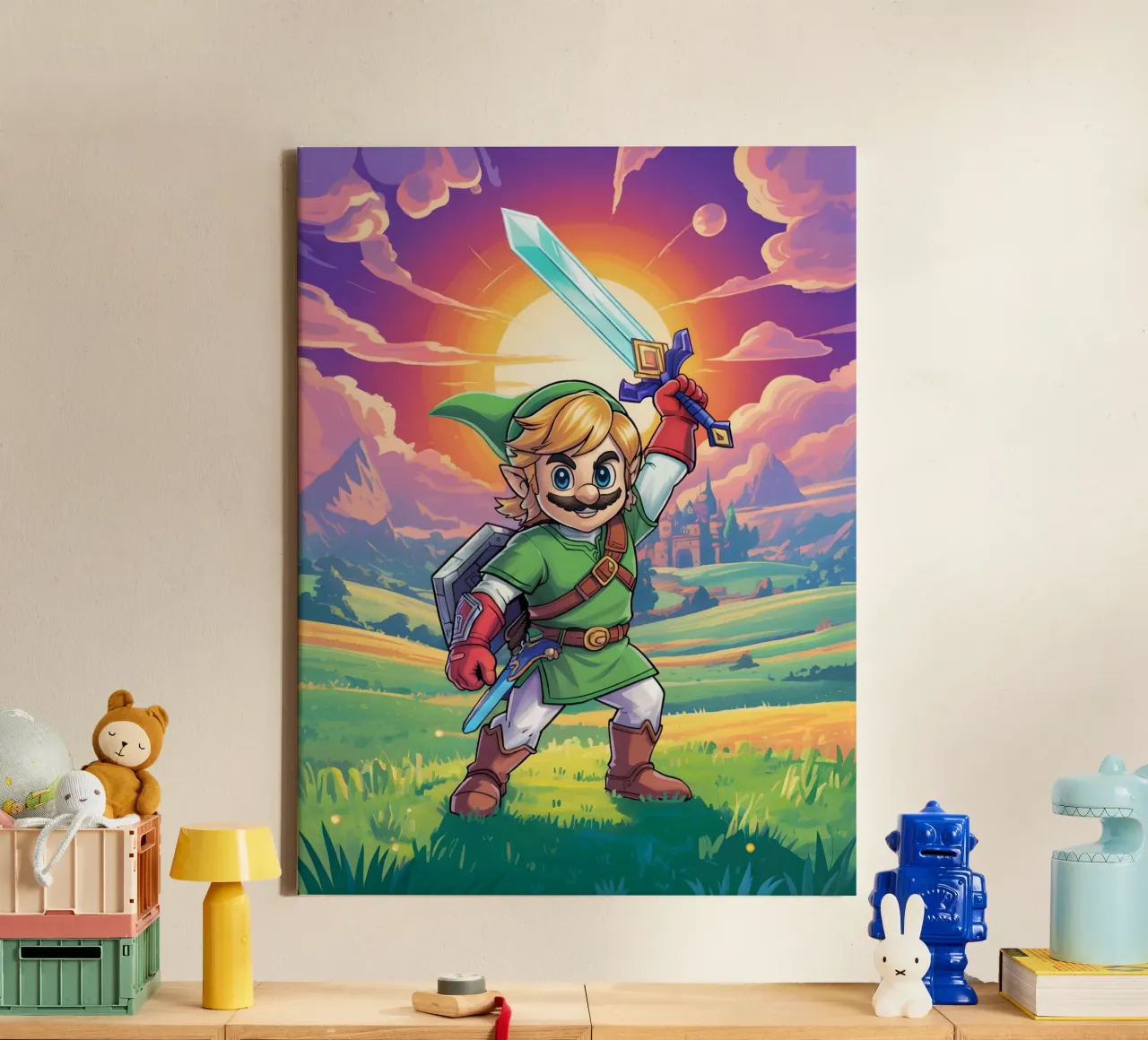 Super Mario Bros x Link from The Legend of Zelda tela da Stellar Creative