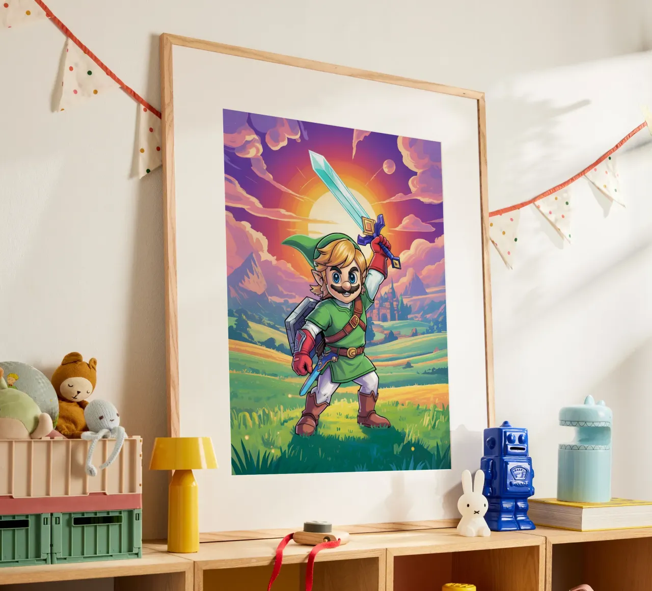Super Mario Bros x Link from The Legend of Zelda poster da Stellar Creative