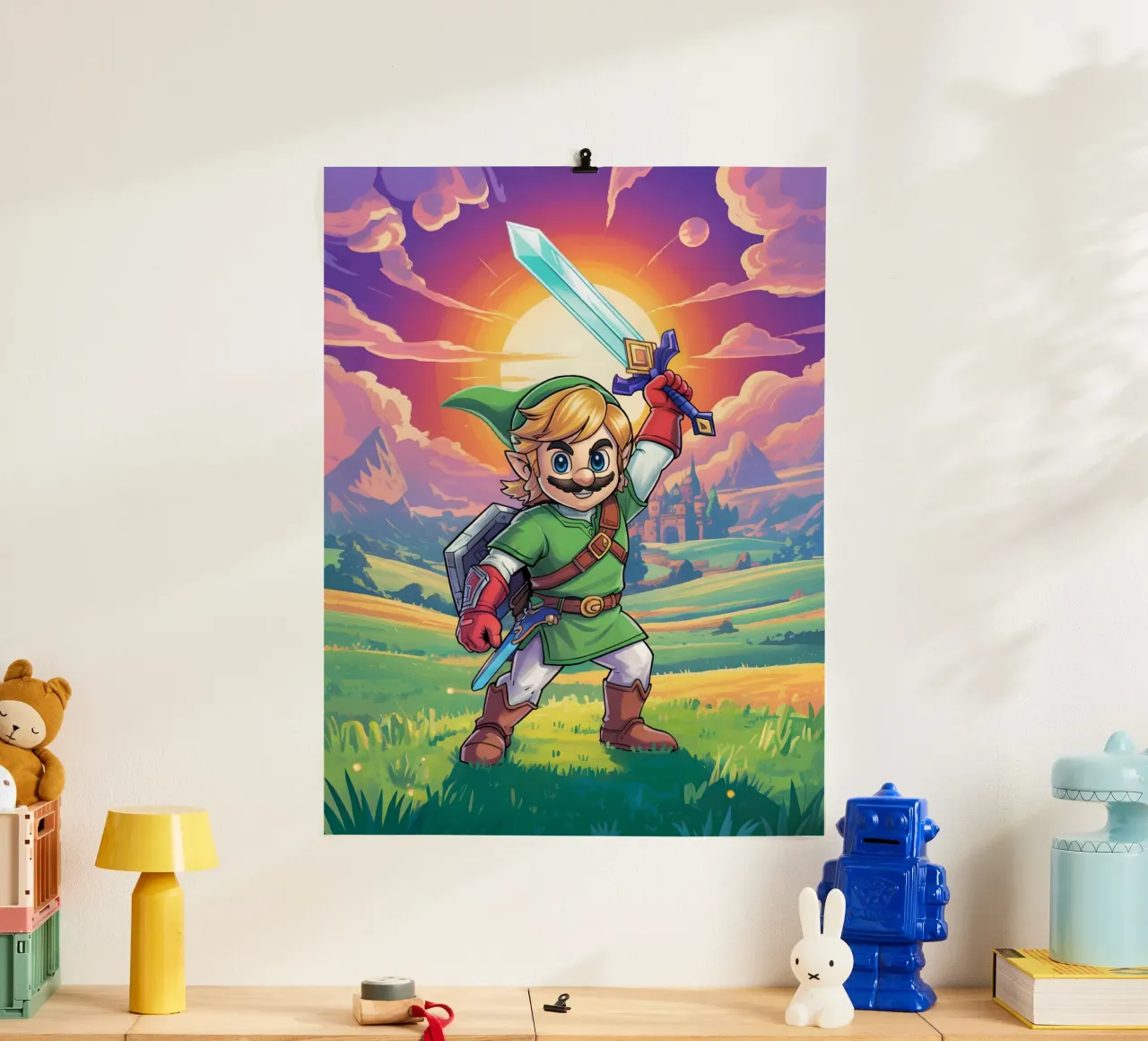 Super Mario Bros x Link from The Legend of Zelda poster da Stellar Creative