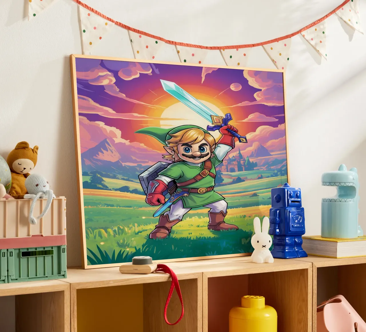 Super Mario Bros x Link from The Legend of Zelda poster da Stellar Creative