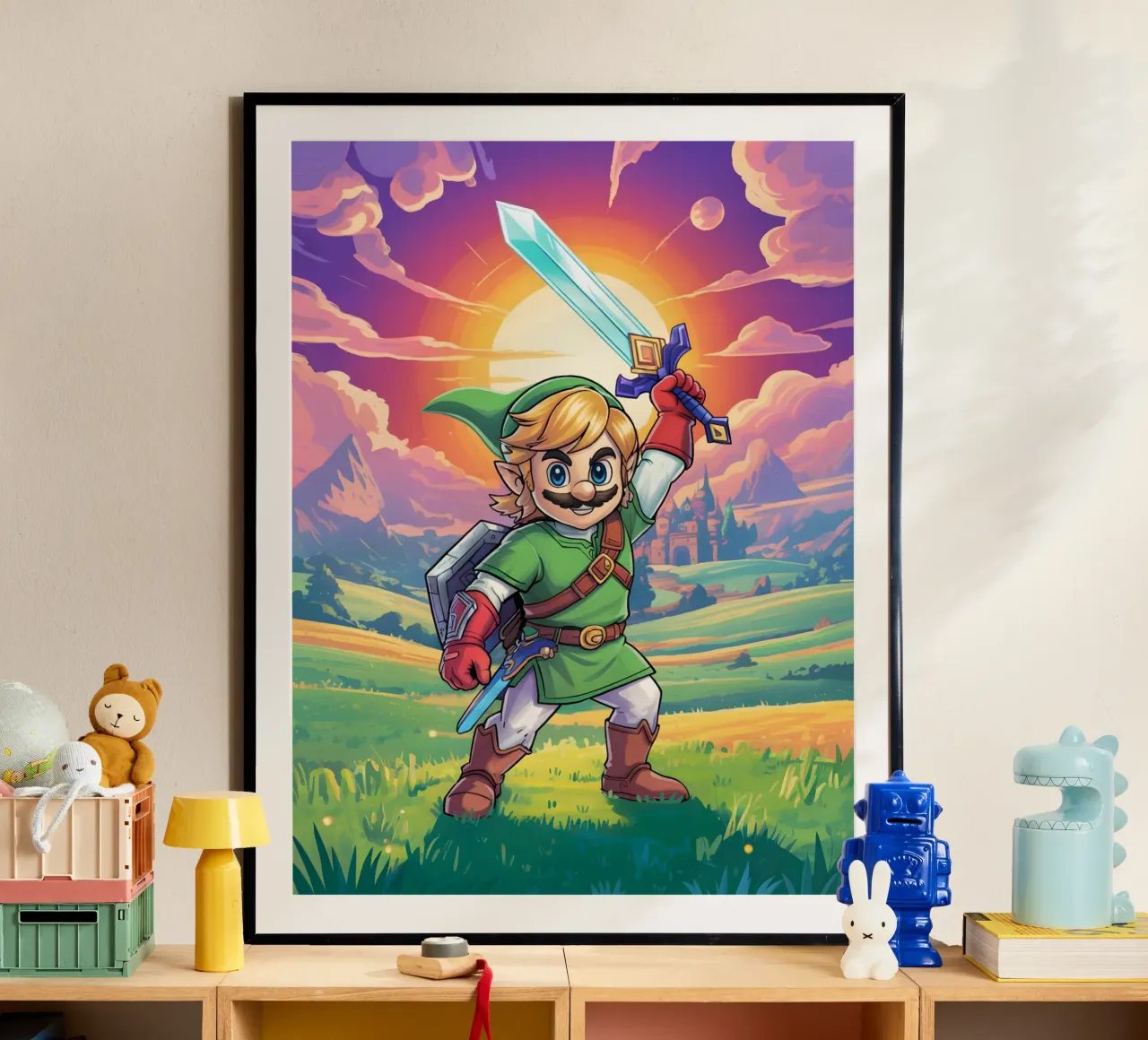 Super Mario Bros x Link from The Legend of Zelda poster da Stellar Creative