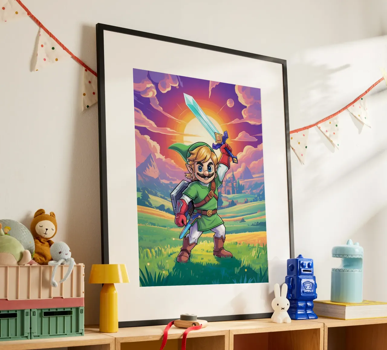 Super Mario Bros x Link from The Legend of Zelda poster da Stellar Creative