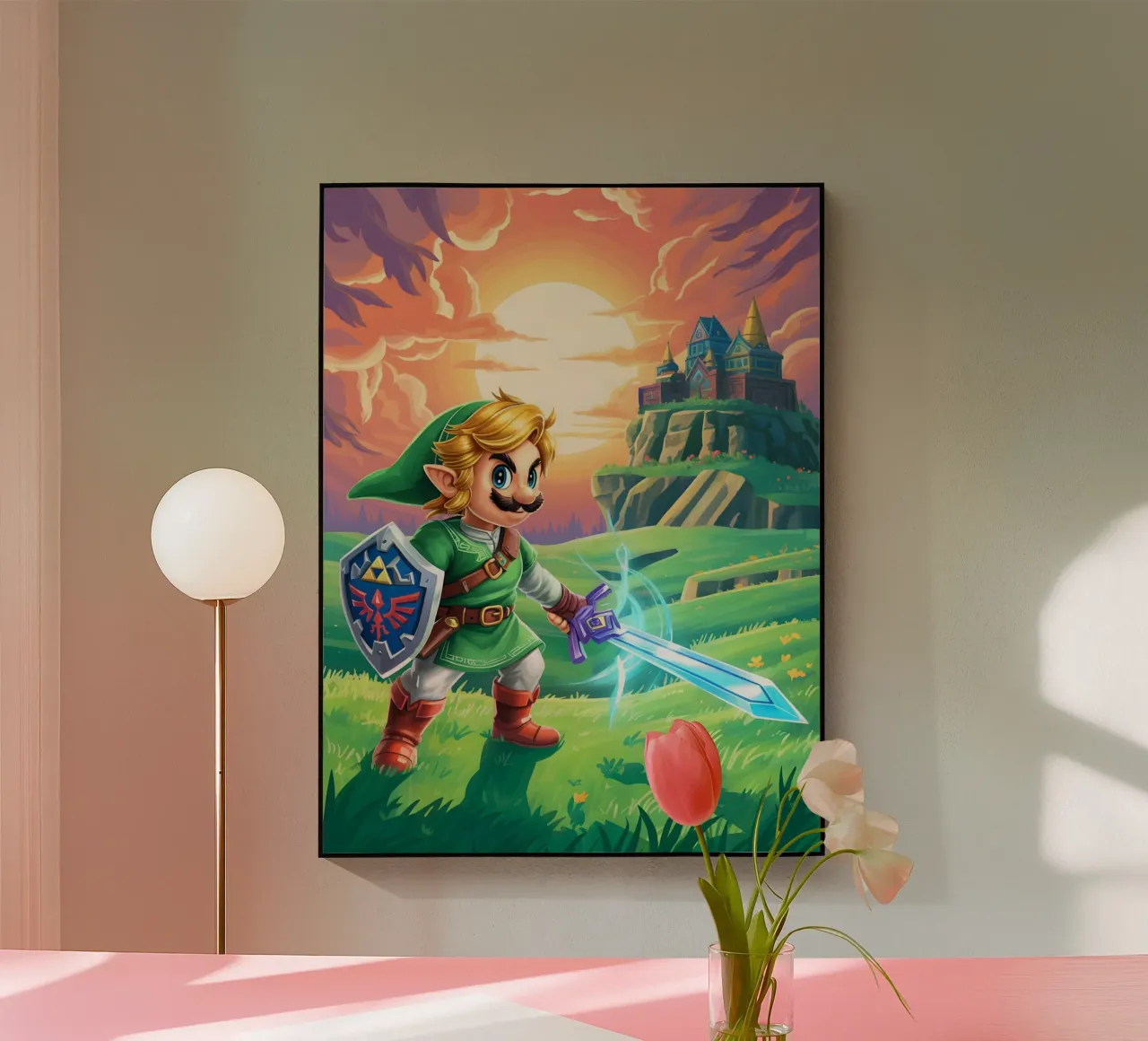 Super Mario Bros x Link from The Legend of Zelda plexiglass da Stellar Creative