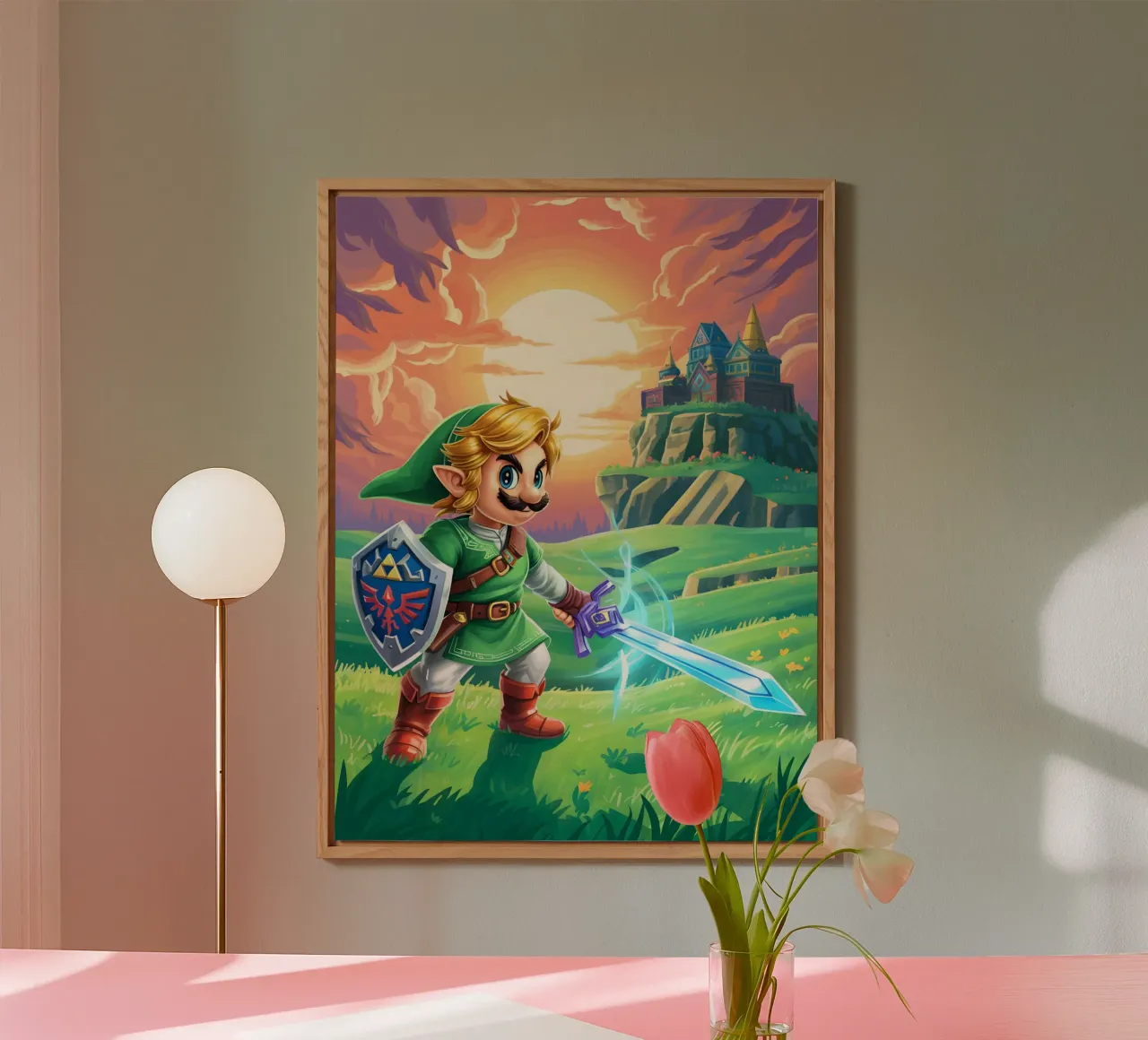 Super Mario Bros x Link from The Legend of Zelda alluminio dibond da Stellar Creative