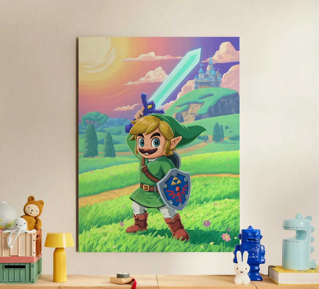 Super Mario Bros x Link from The Legend of Zelda pannello forex da Stellar Creative