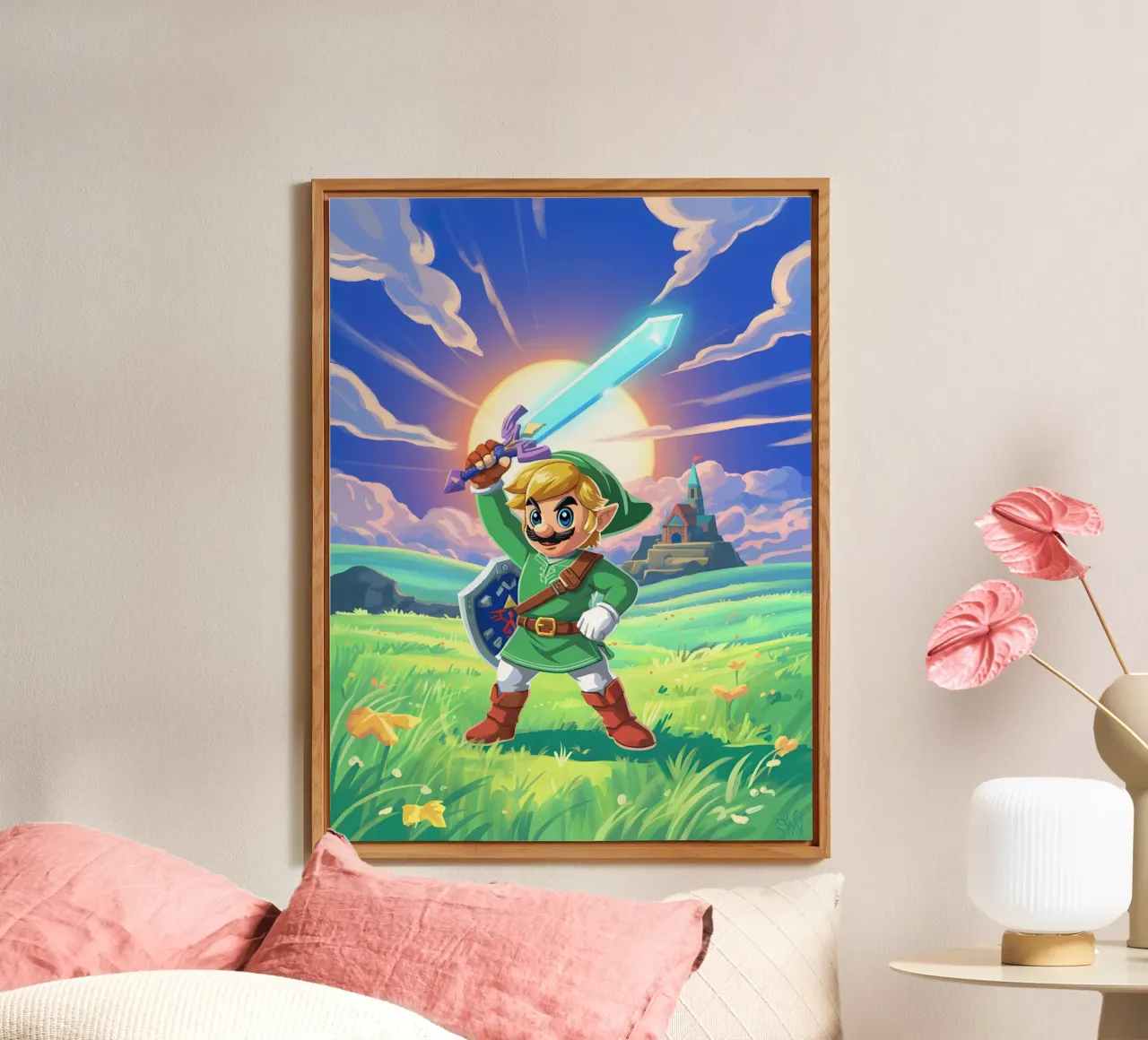 Super Mario Bros x Link from The Legend of Zelda pannello forex da Stellar Creative