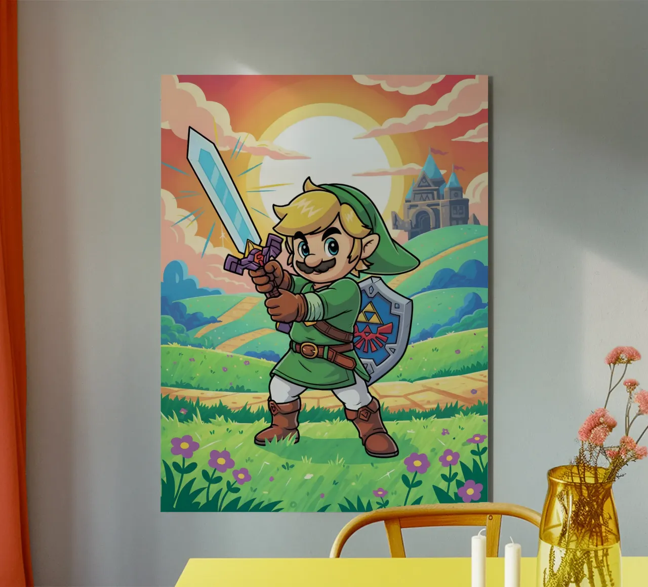 Super Mario Bros x Link from The Legend of Zelda alluminio dibond da Stellar Creative