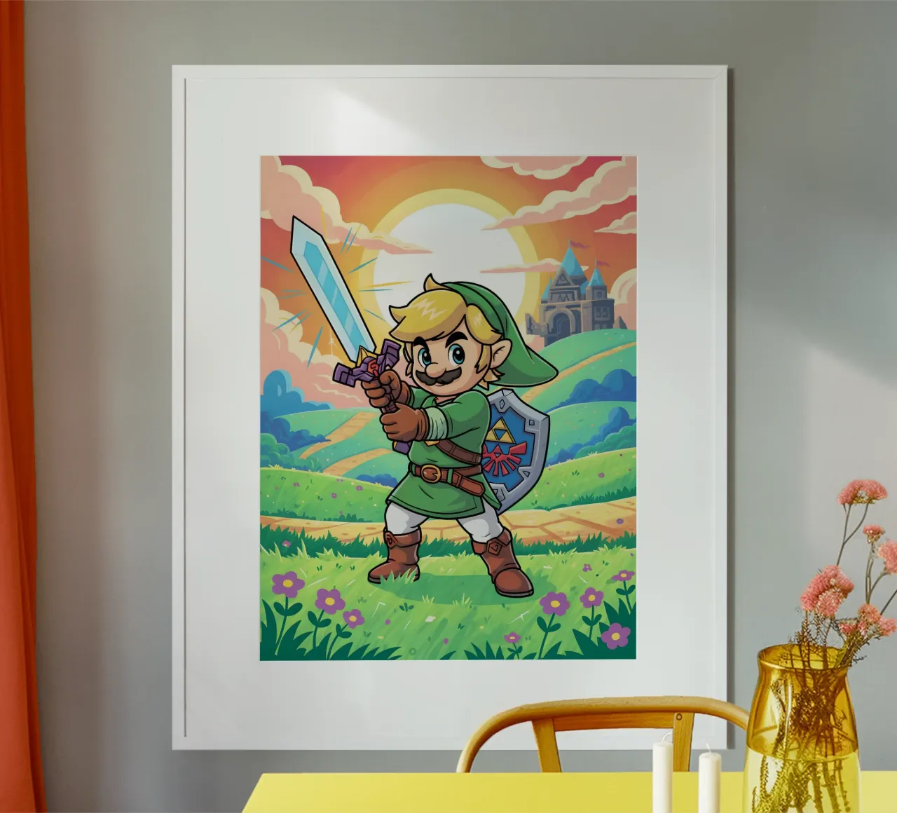 Super Mario Bros x Link from The Legend of Zelda carta hahnemühle da Stellar Creative