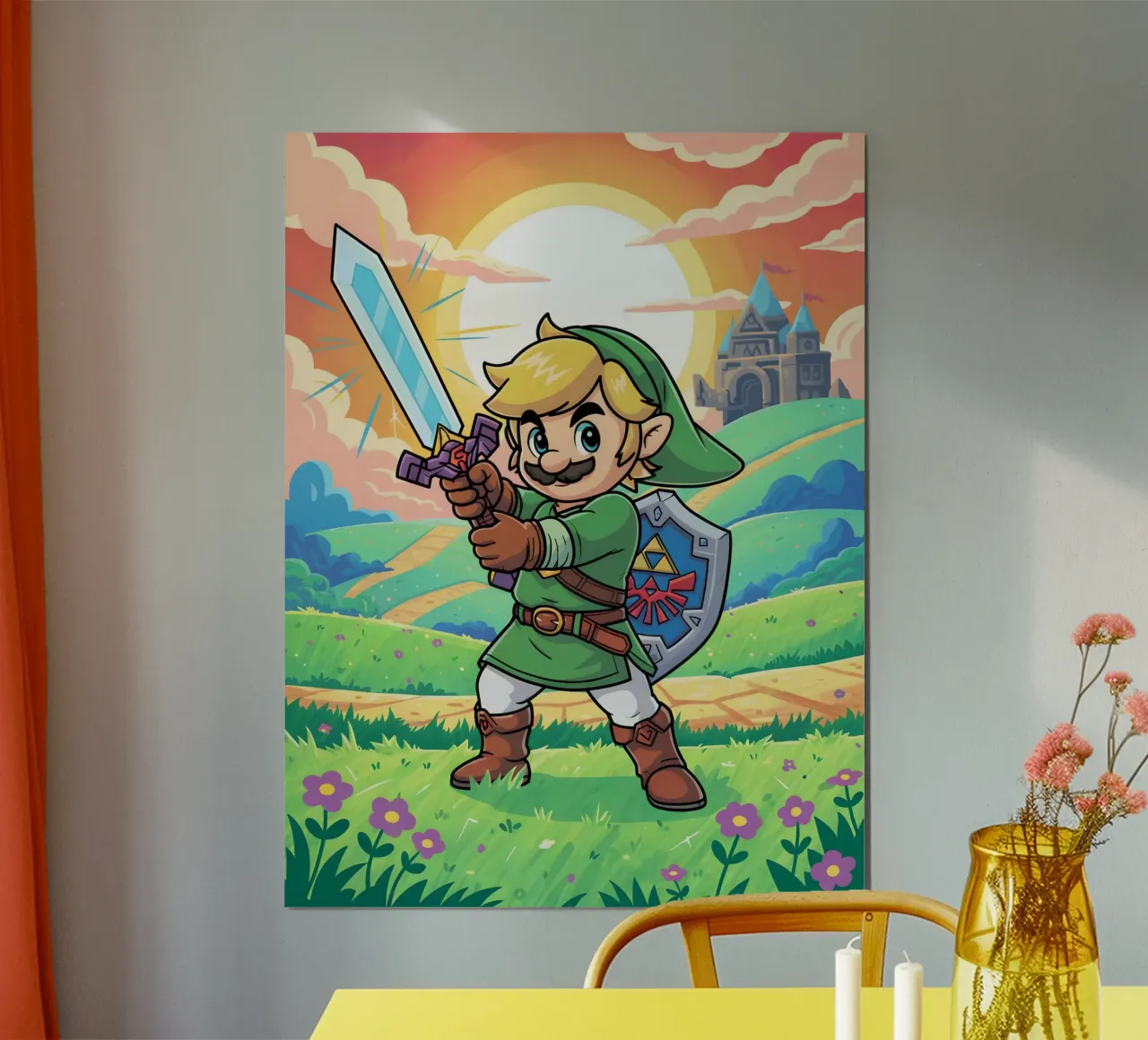Super Mario Bros x Link from The Legend of Zelda carta hahnemühle da Stellar Creative