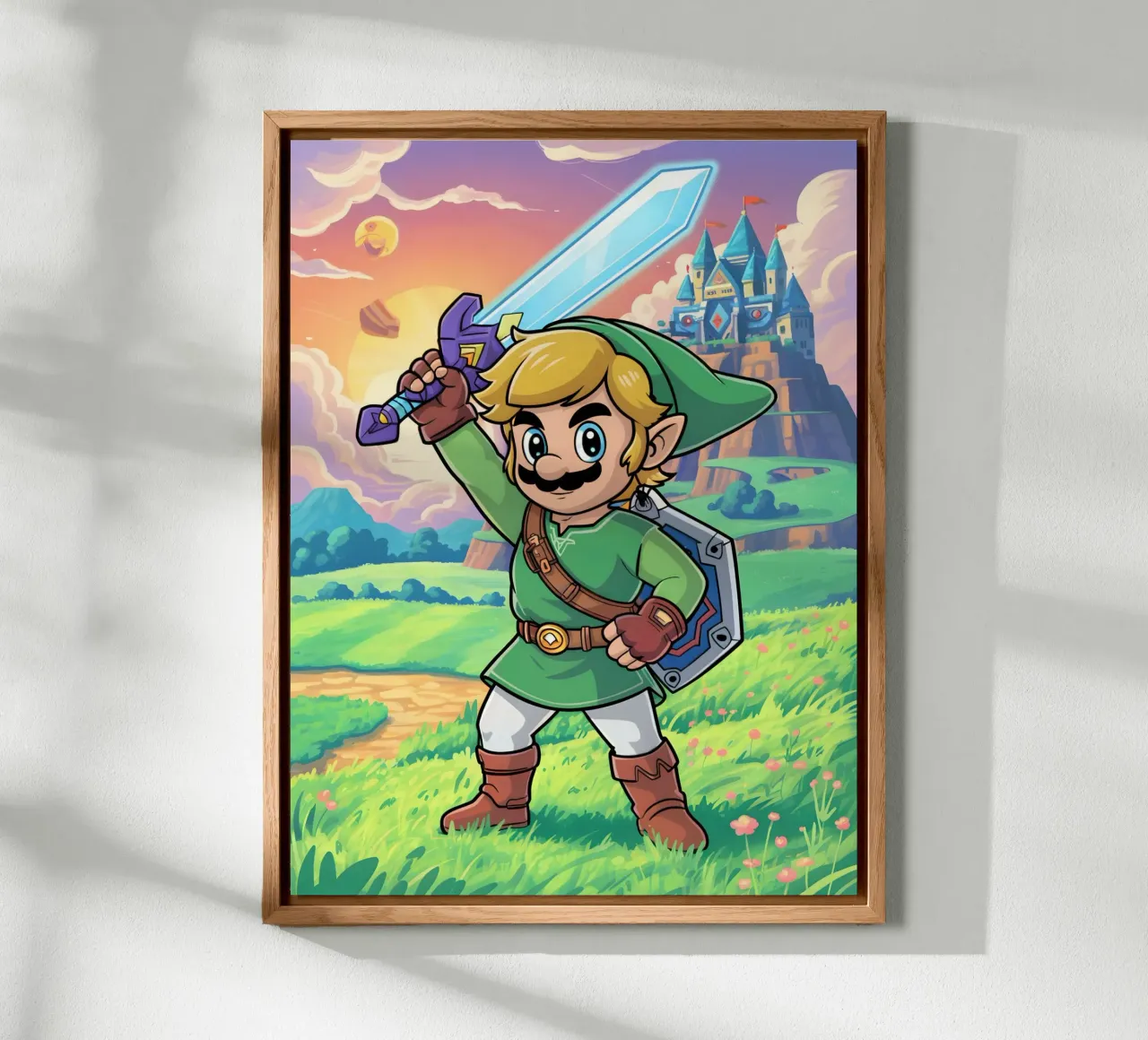 Super Mario Bros x Link from The Legend of Zelda pannello forex da Stellar Creative