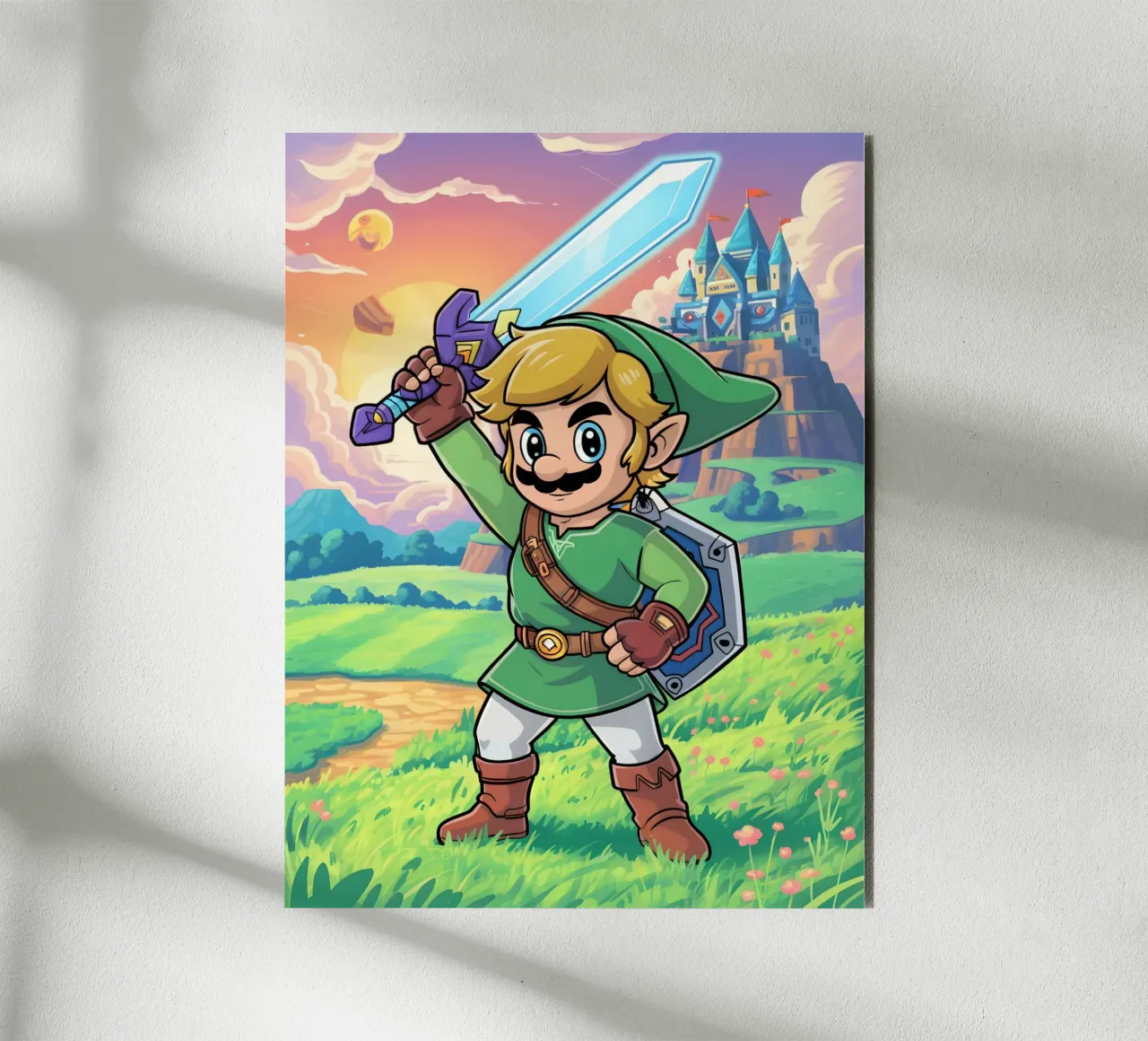 Super Mario Bros x Link from The Legend of Zelda pannello forex da Stellar Creative