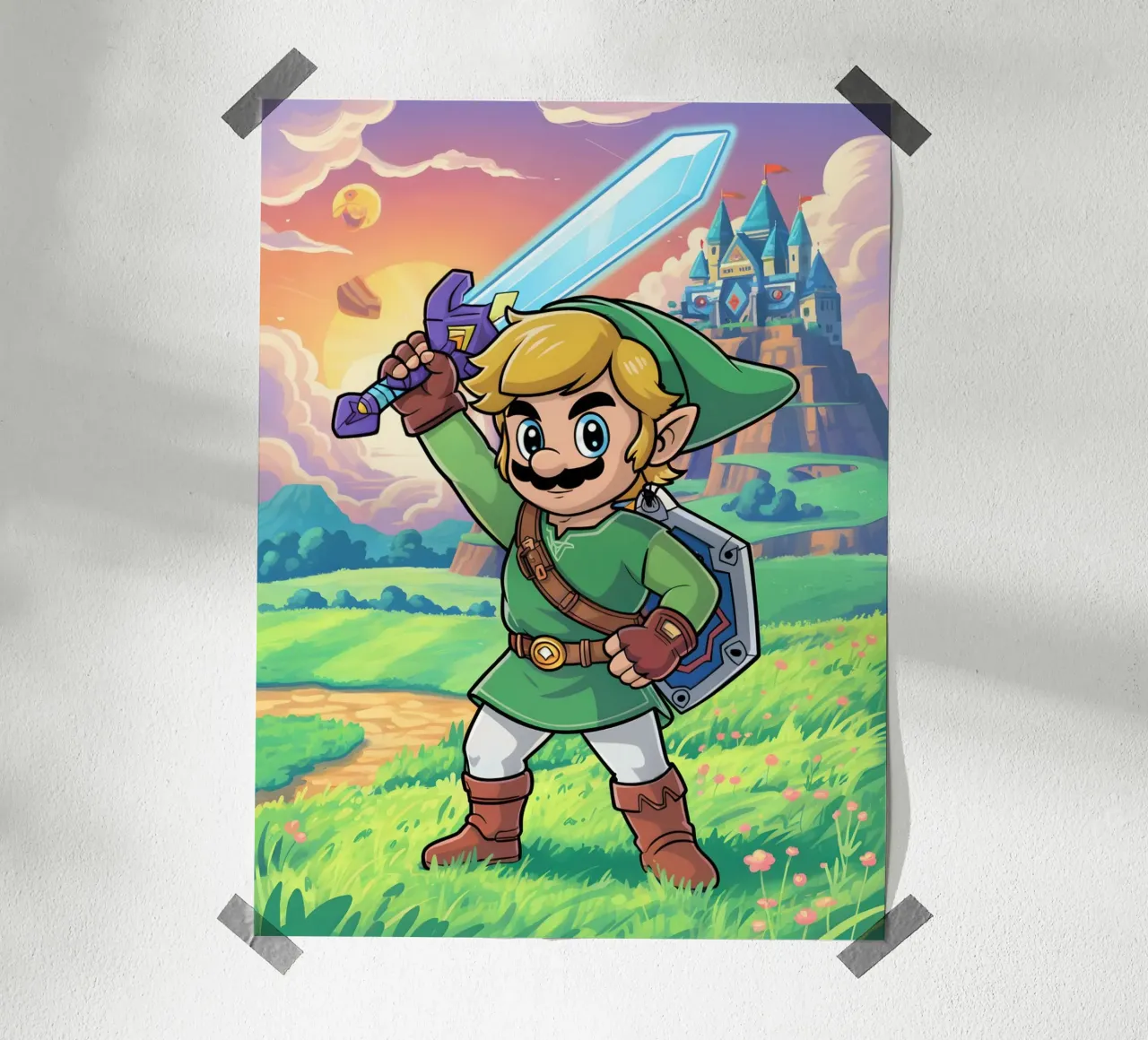 Super Mario Bros x Link from The Legend of Zelda poster da Stellar Creative