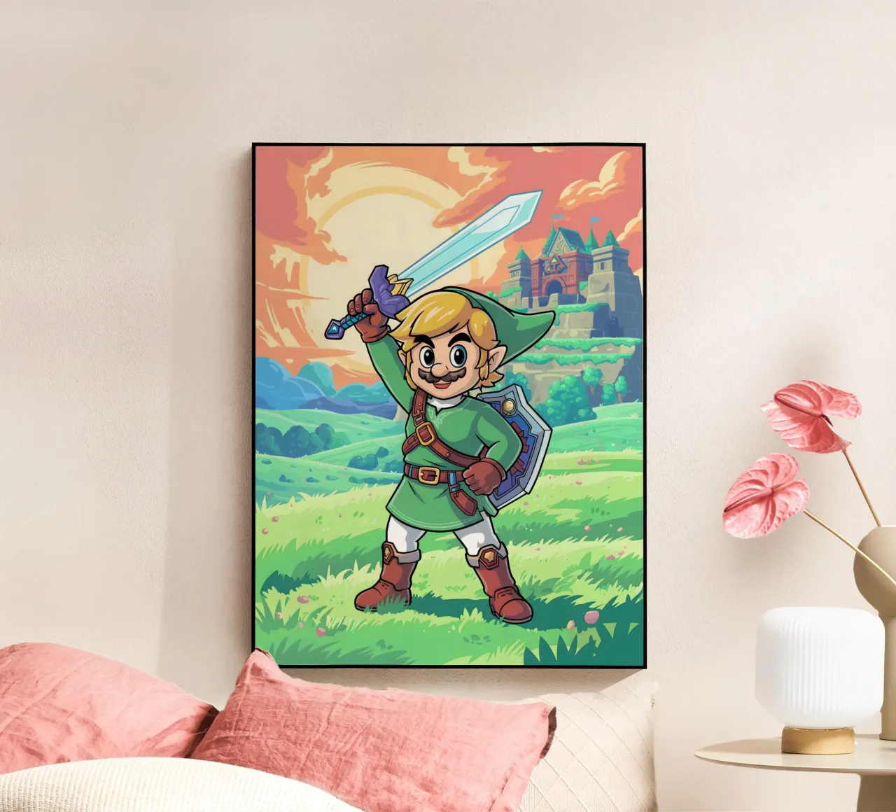 Super Mario Bros x Link from The Legend of Zelda metacrilato de Stellar Creative