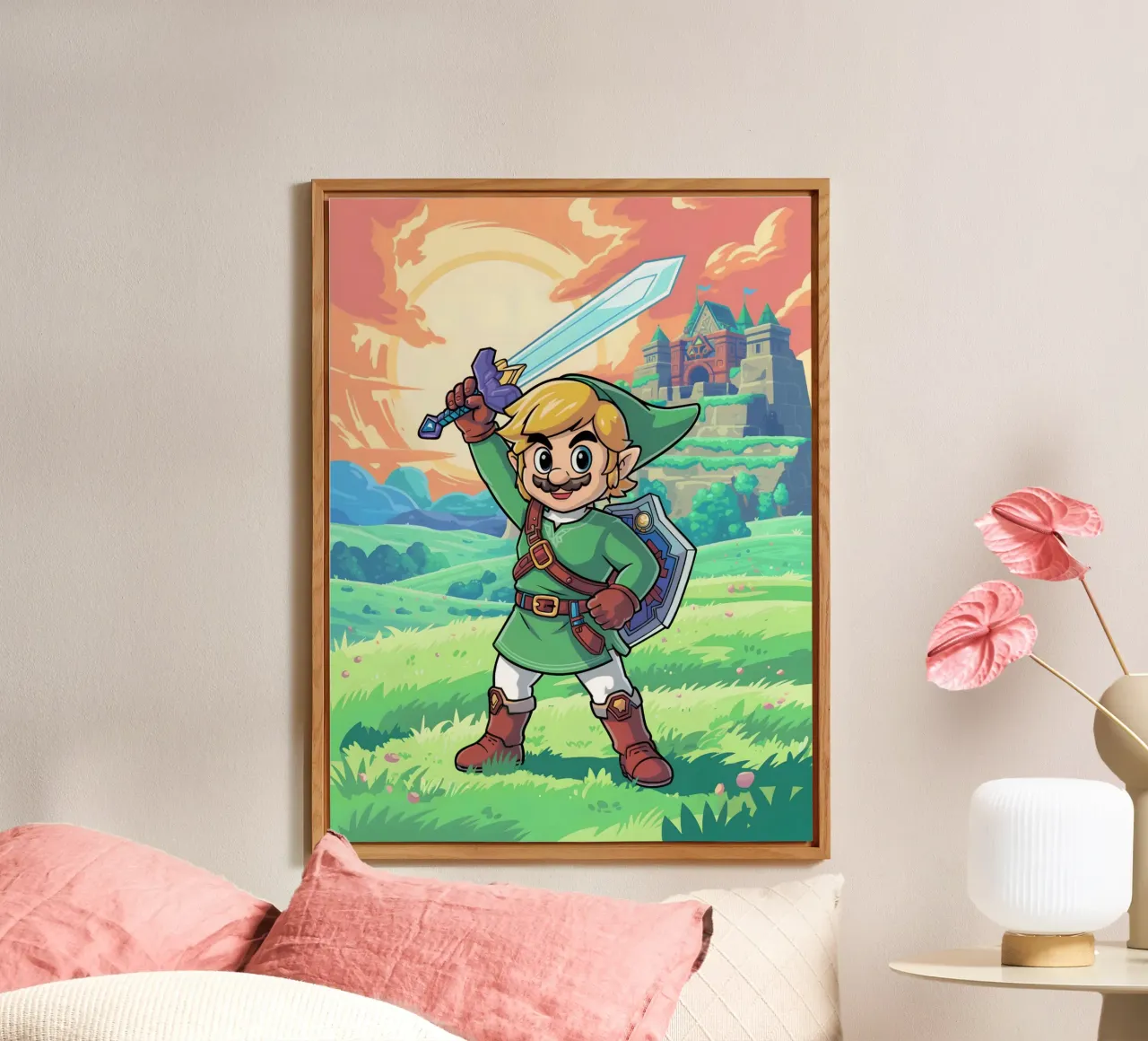Super Mario Bros x Link from The Legend of Zelda alluminio dibond da Stellar Creative