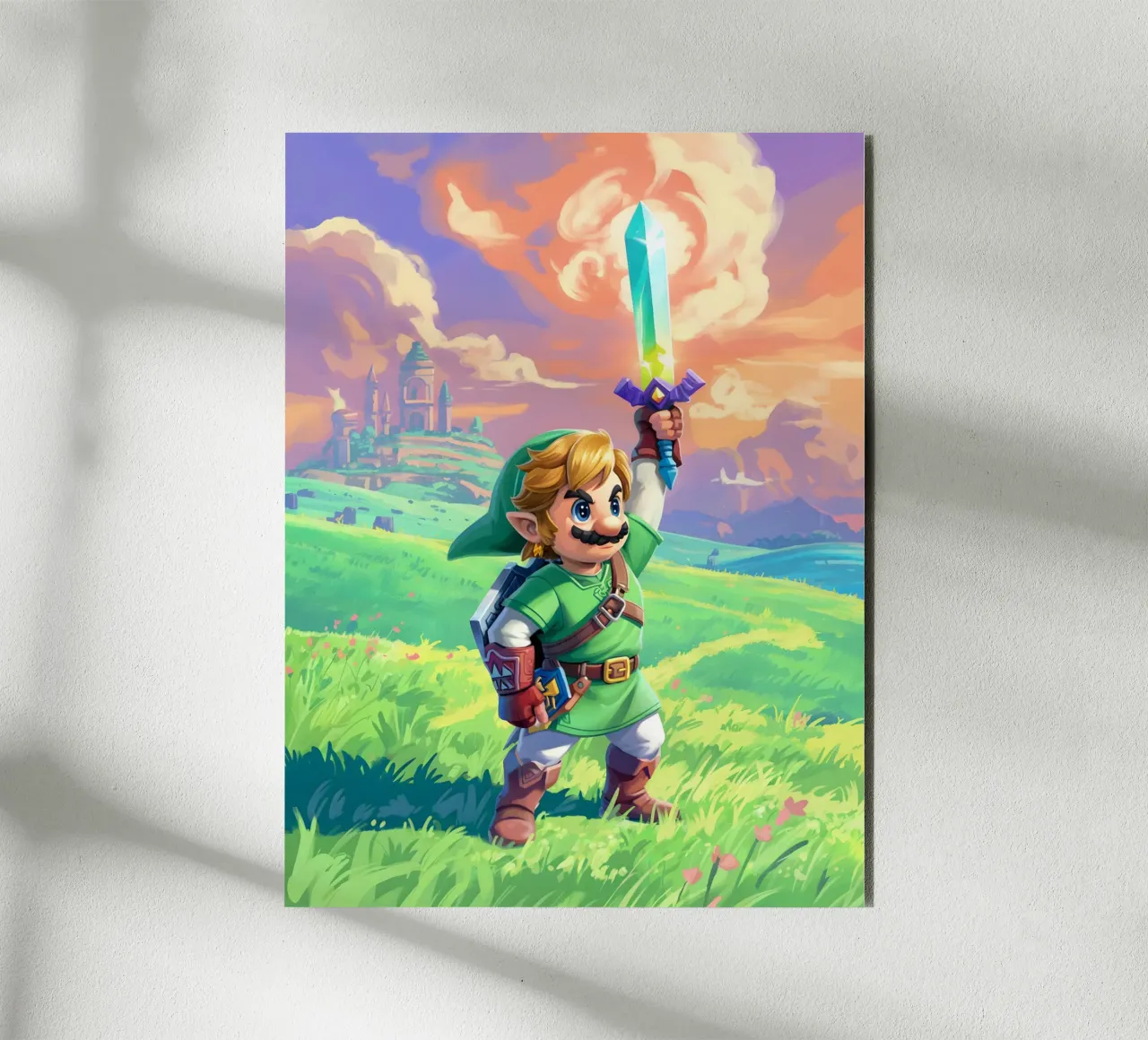 Super Mario Bros x Link from The Legend of Zelda alluminio dibond da Stellar Creative