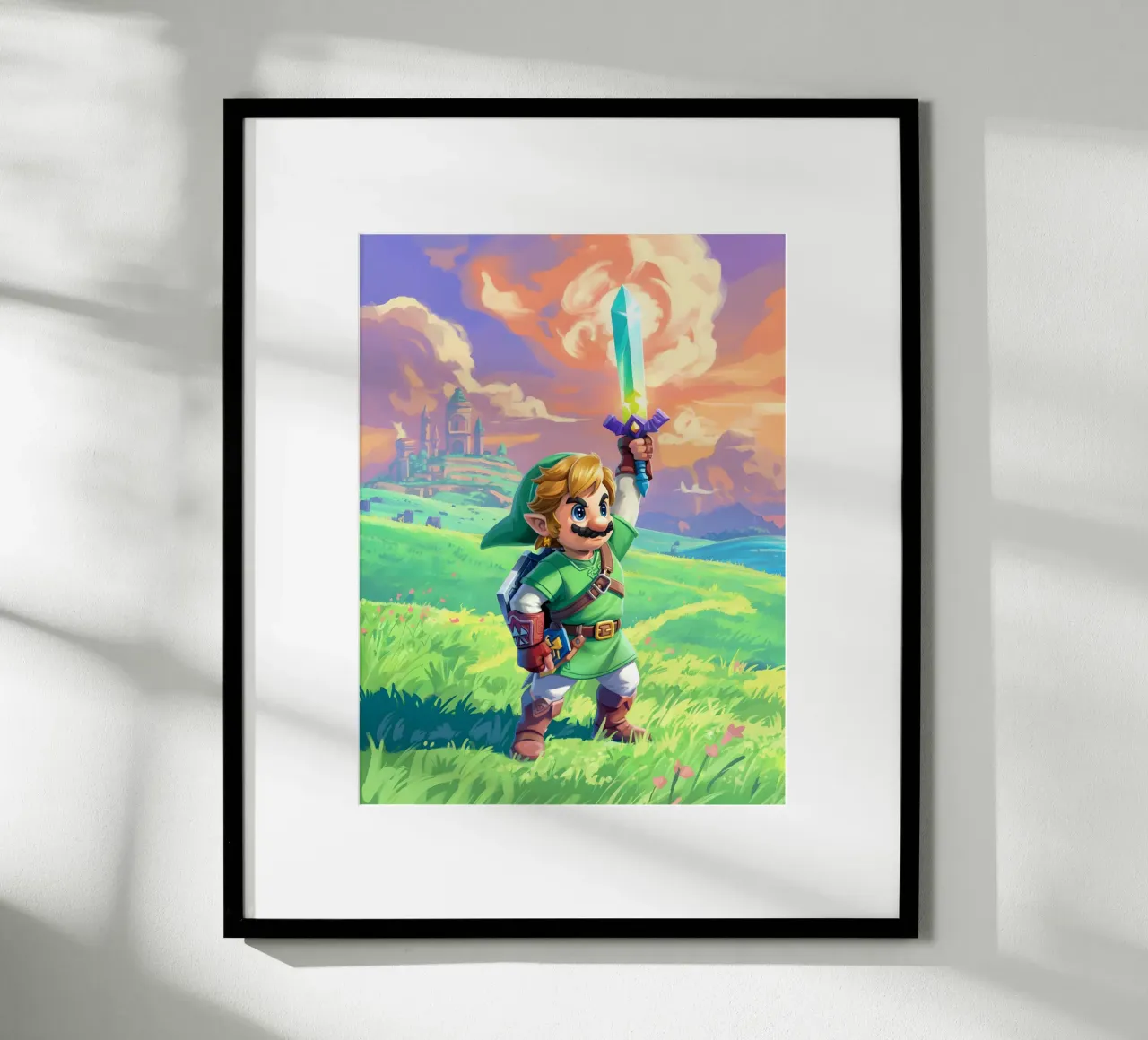 Super Mario Bros x Link from The Legend of Zelda carta hahnemühle da Stellar Creative