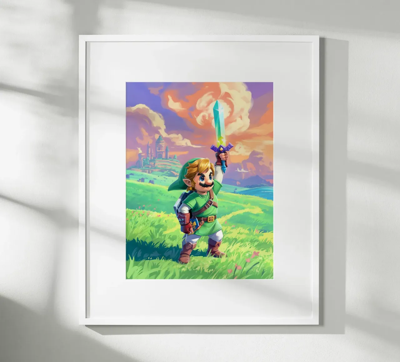 Super Mario Bros x Link from The Legend of Zelda carta hahnemühle da Stellar Creative