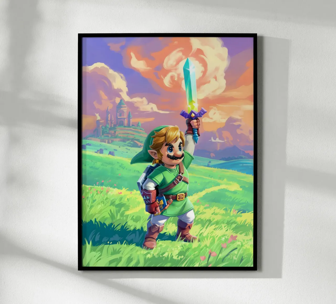 Super Mario Bros x Link from The Legend of Zelda carta hahnemühle da Stellar Creative