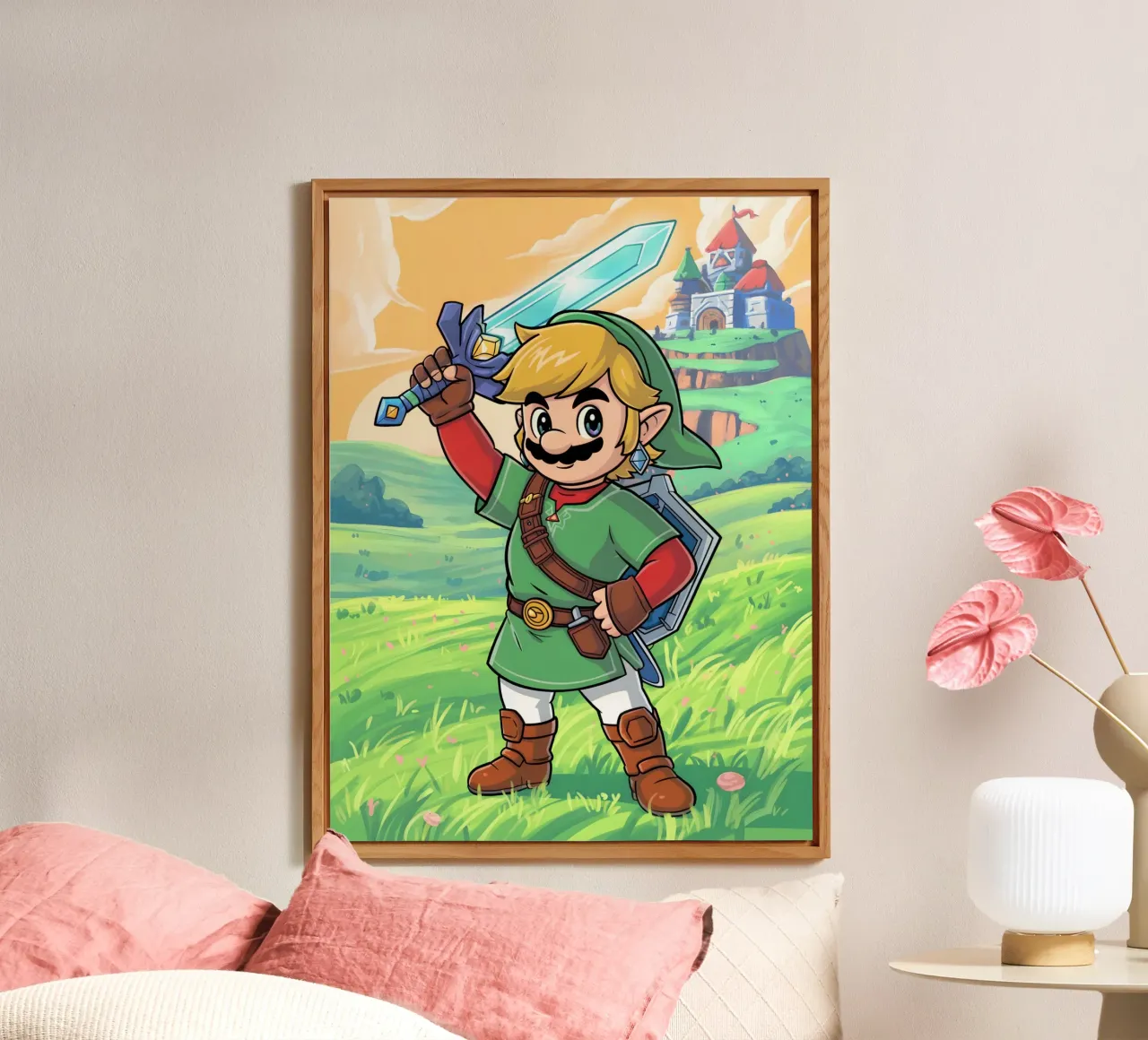 Super Mario Bros x Link from The Legend of Zelda pannello forex da Stellar Creative