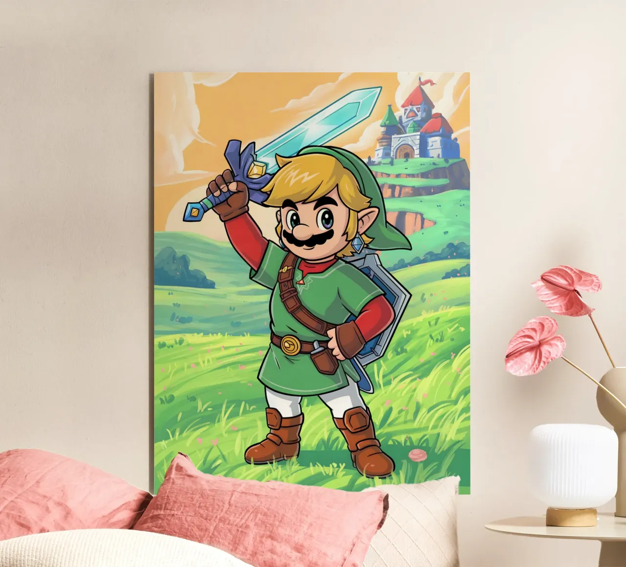 Super Mario Bros x Link from The Legend of Zelda pannello forex da Stellar Creative