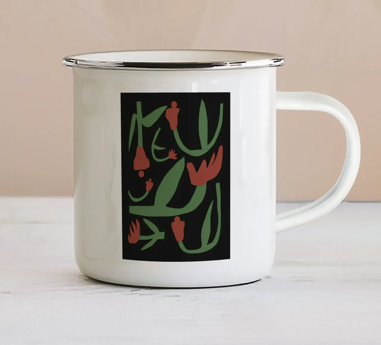 Composizione di fiori secchi tazza in smalto da Little Dean