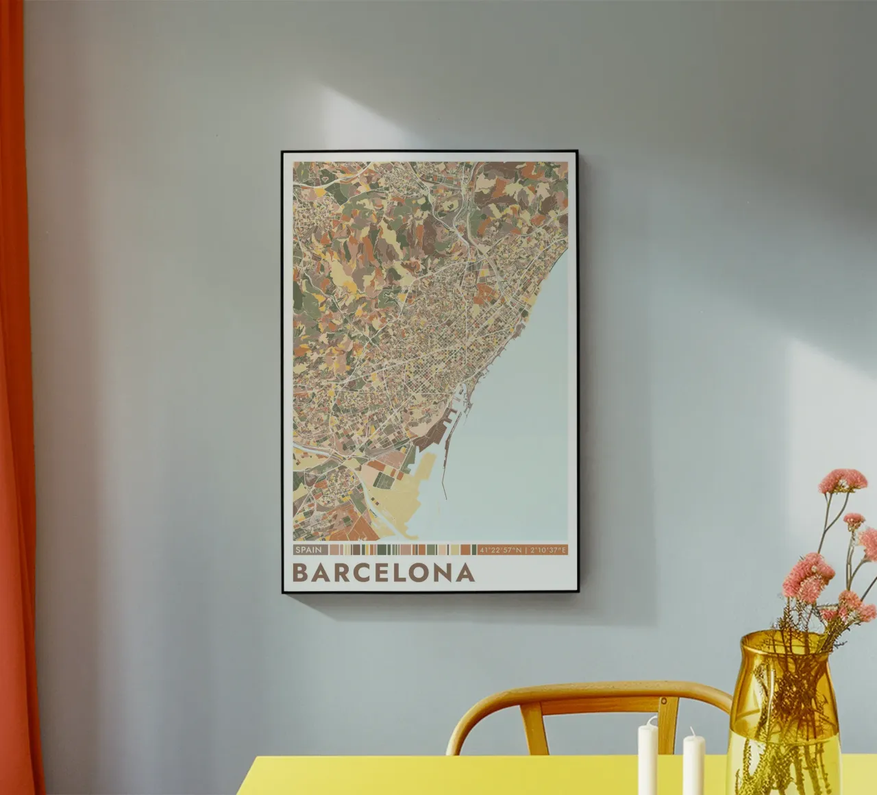 Barcellona Città plexiglass da CityMapPoster