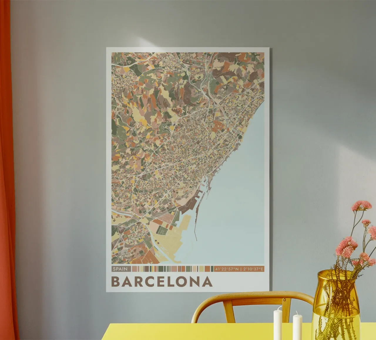 Barcellona Città plexiglass da CityMapPoster