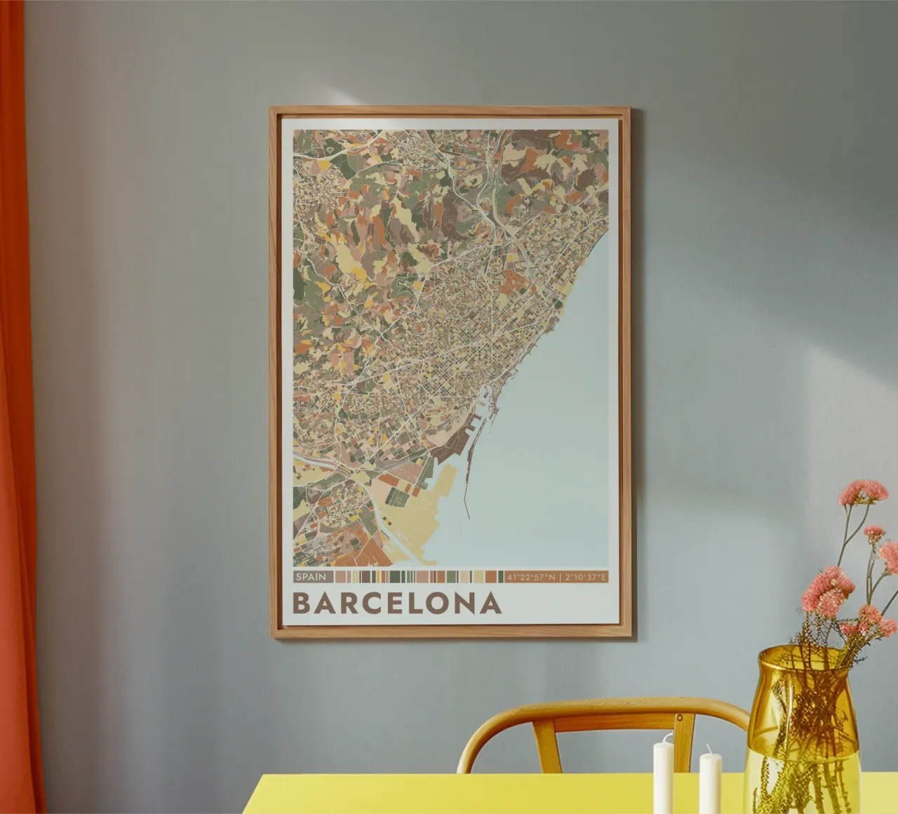 Barcellona Città alluminio dibond da CityMapPoster