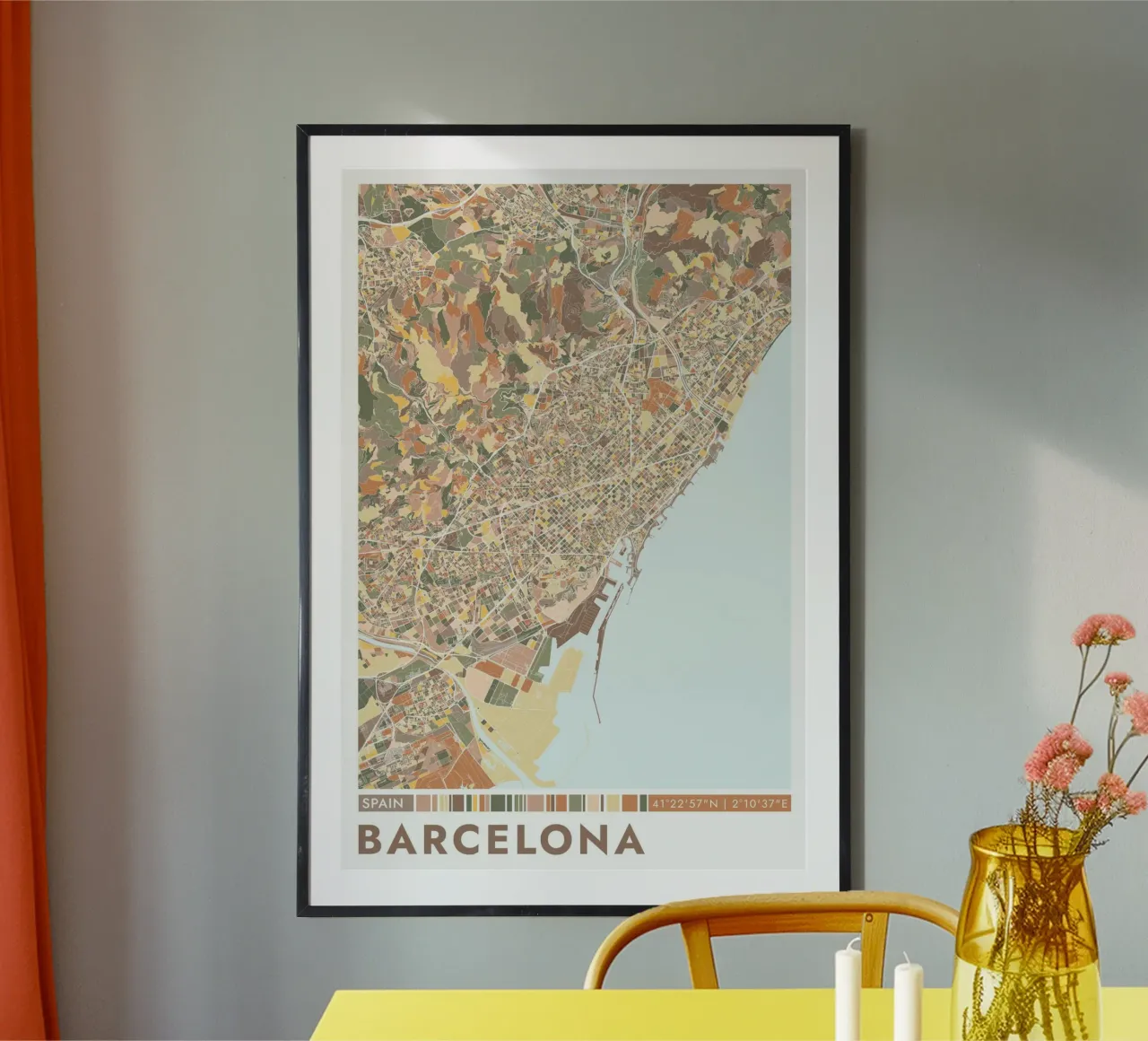Barcellona Città carta hahnemühle da CityMapPoster
