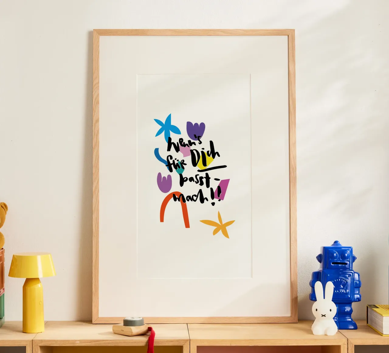 Wenn's für dich passt poster con telaio in legno da Brushmeetspaper