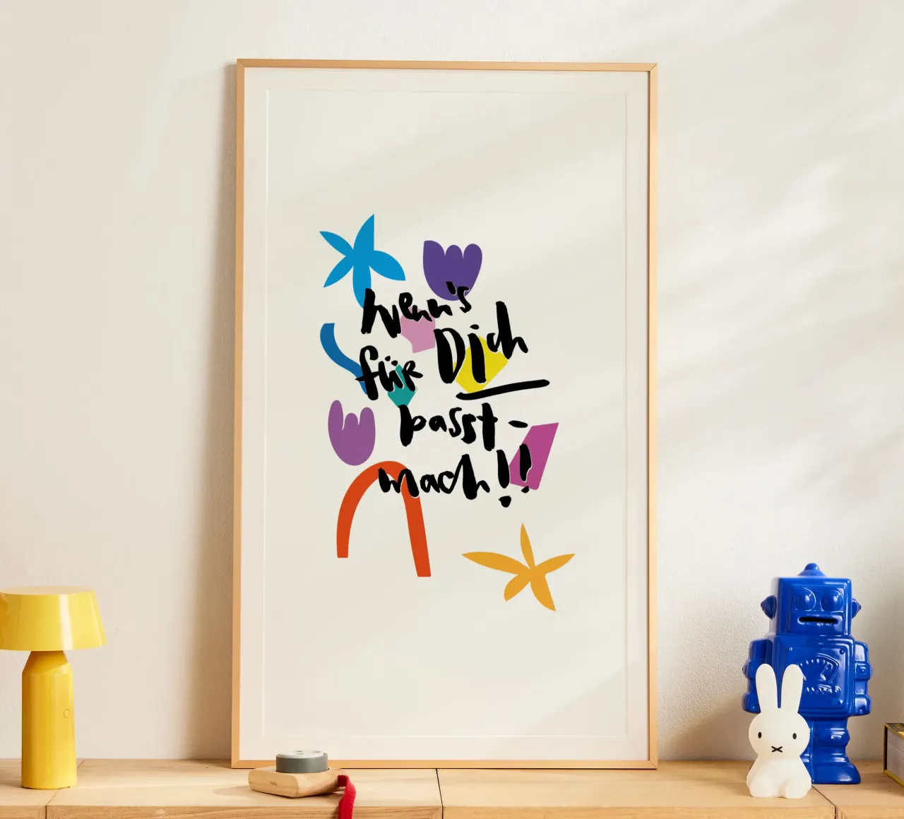 Wenn's für dich passt poster con telaio in legno da Brushmeetspaper
