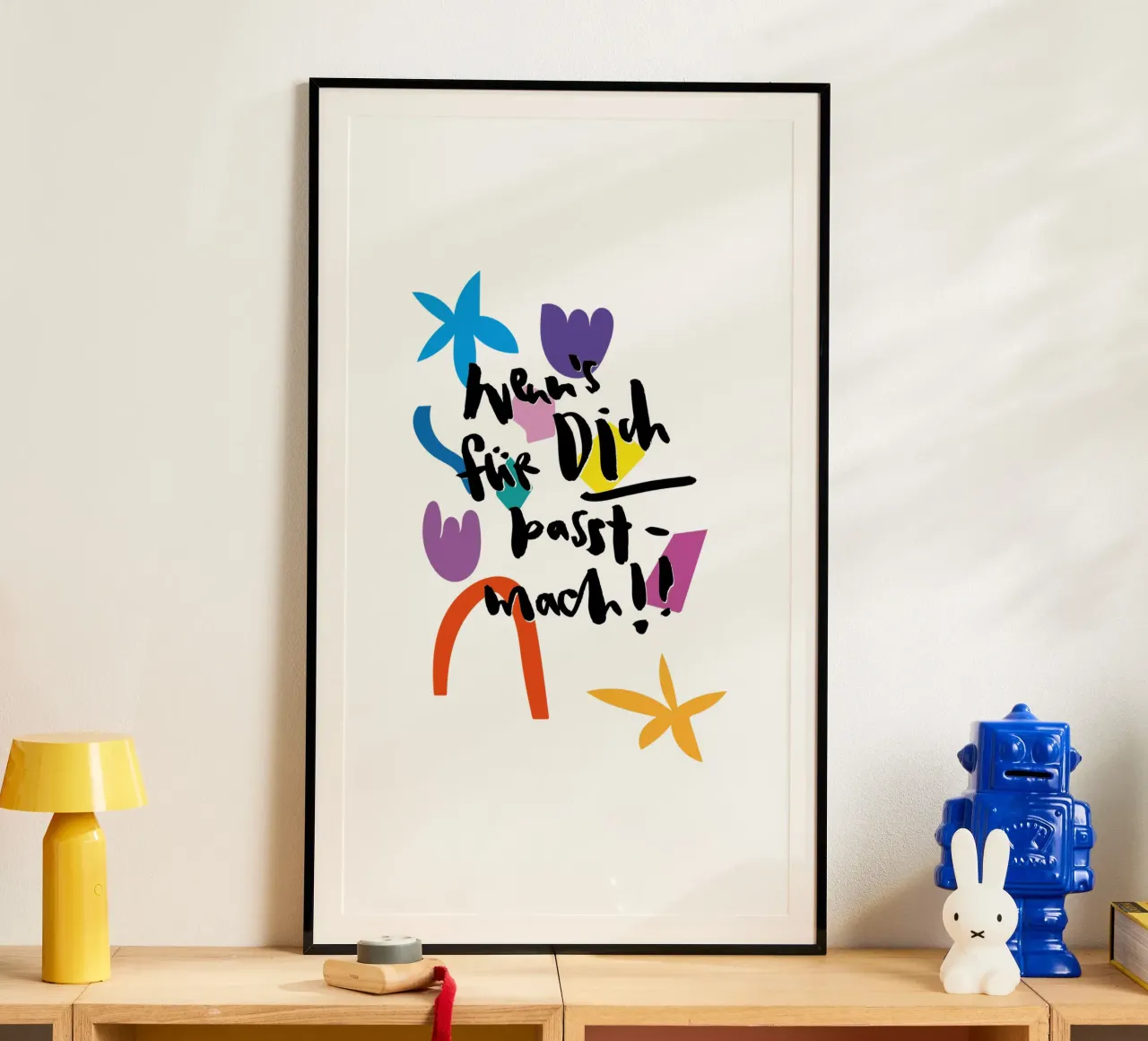 Wenn's für dich passt poster con telaio in legno da Brushmeetspaper