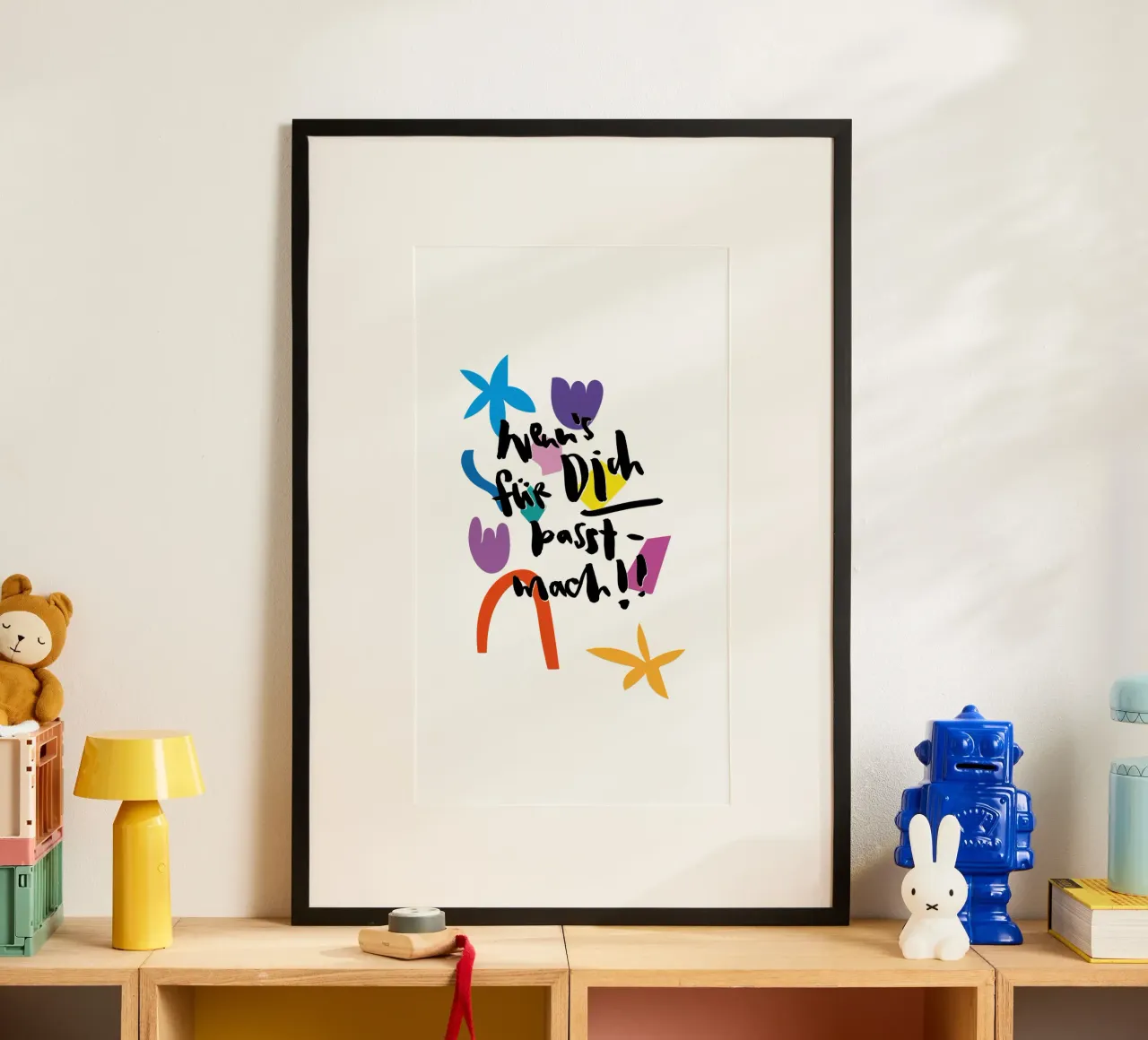 Wenn's für dich passt poster con telaio in legno da Brushmeetspaper