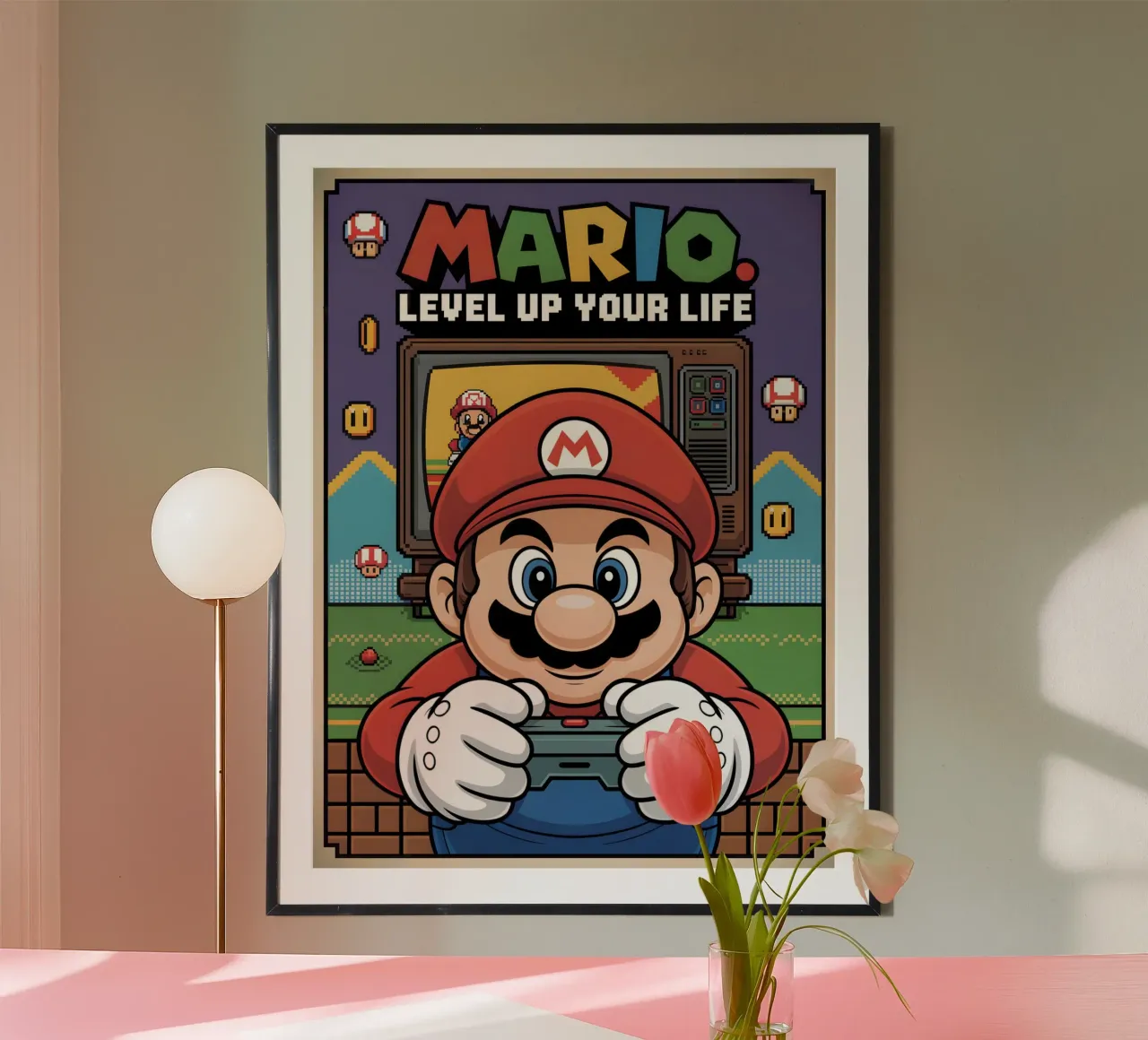 Super Mario Bros carta hahnemühle da Fleur de Lys