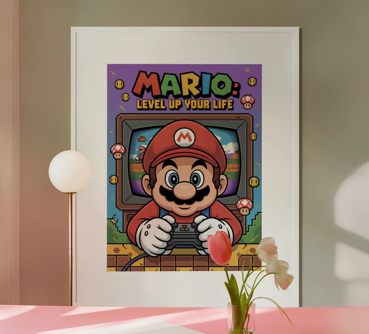 Super Mario Bros carta hahnemühle da Fleur de Lys