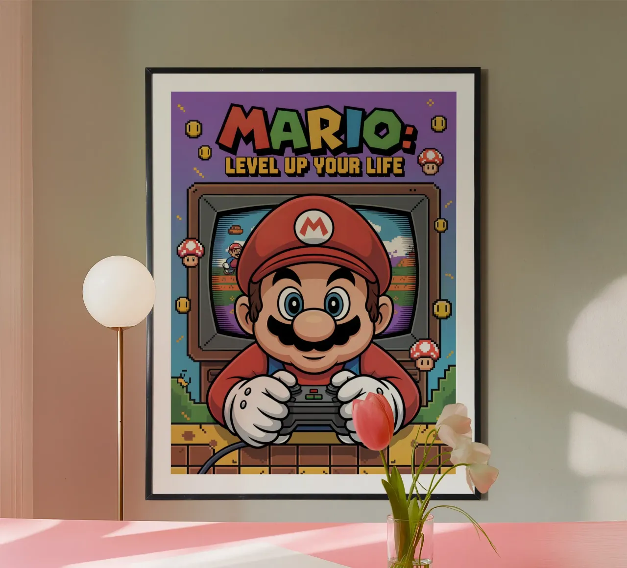 Super Mario Bros carta hahnemühle da Fleur de Lys