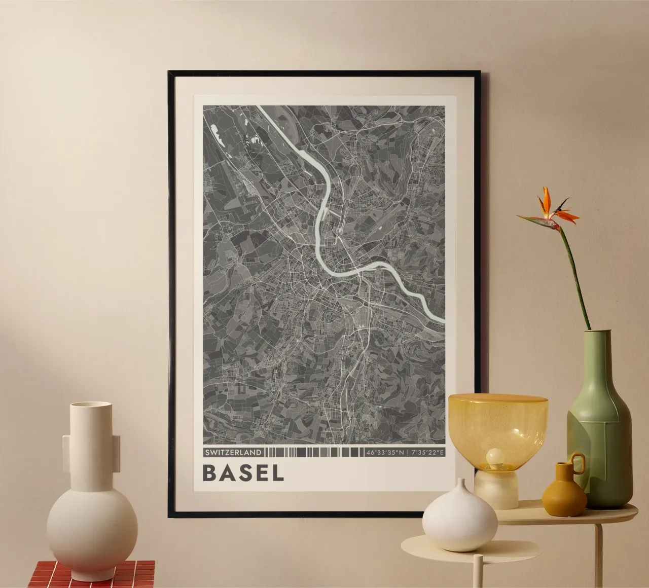 Murale di Basilea carta hahnemühle da CityMapPoster