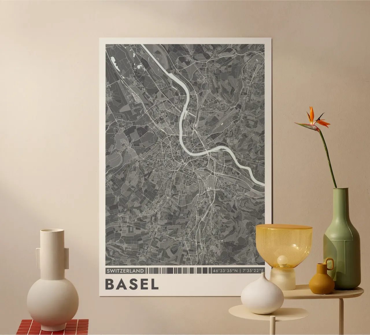 Murale di Basilea carta hahnemühle da CityMapPoster