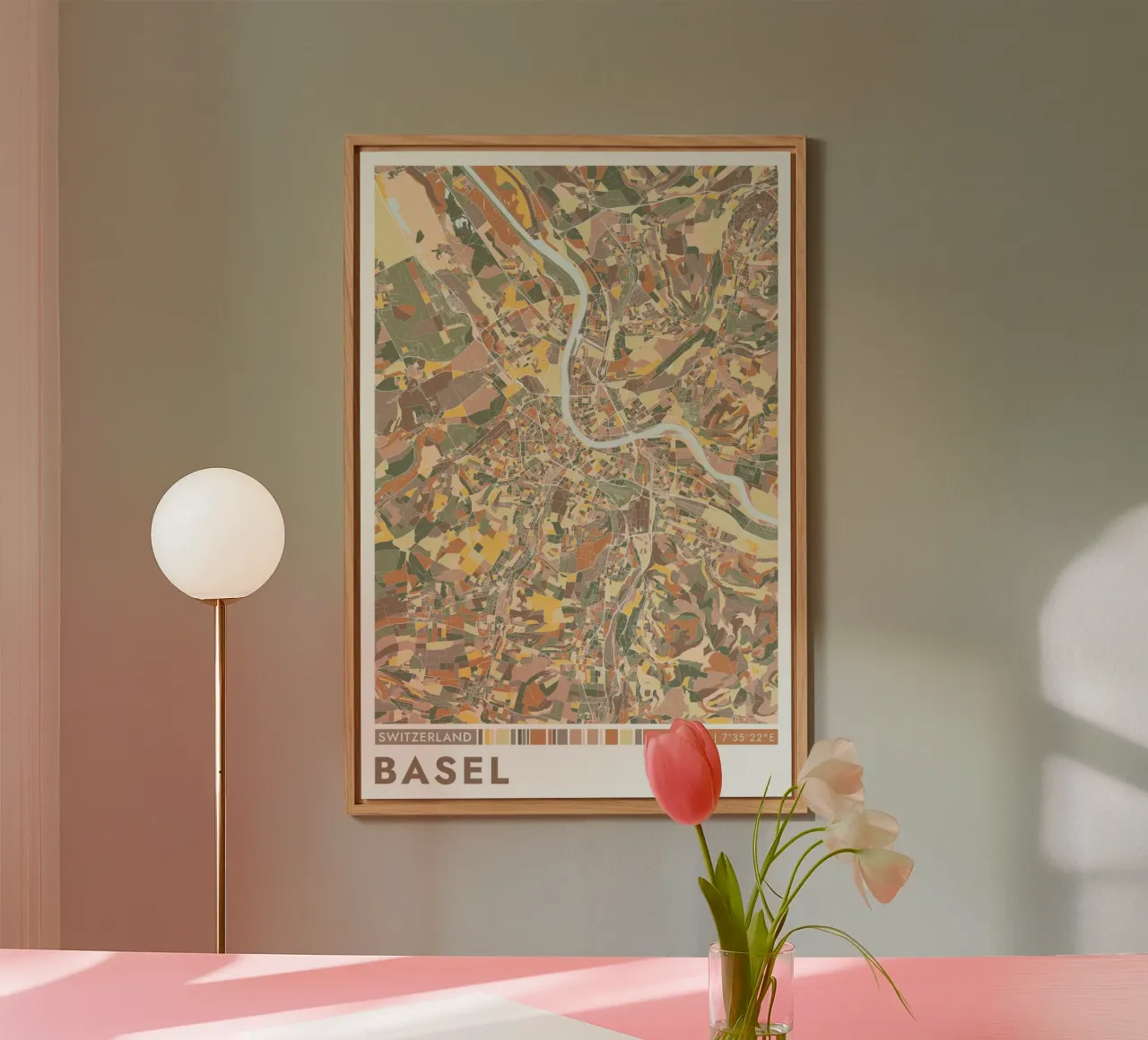Basilea Città alluminio dibond da CityMapPoster