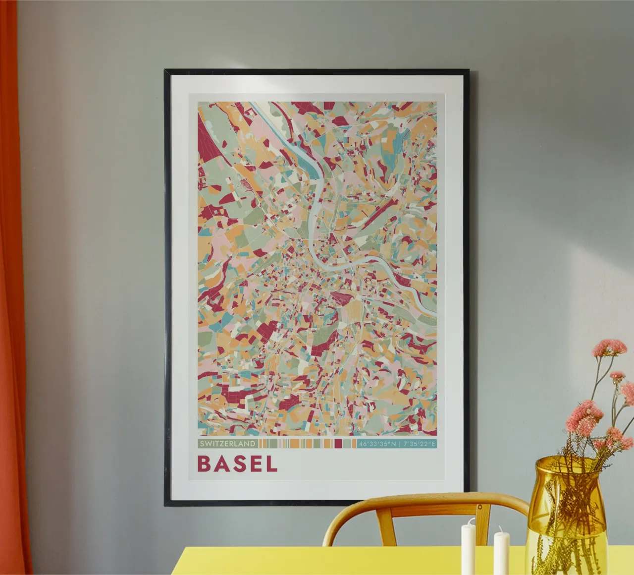 Città di Basilea carta hahnemühle da CityMapPoster