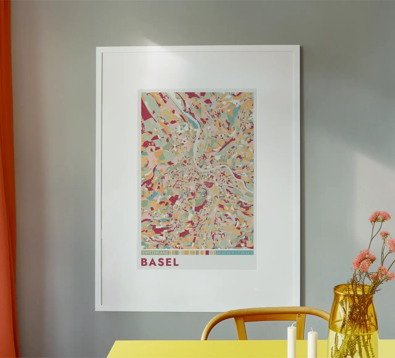 Città di Basilea carta hahnemühle da CityMapPoster