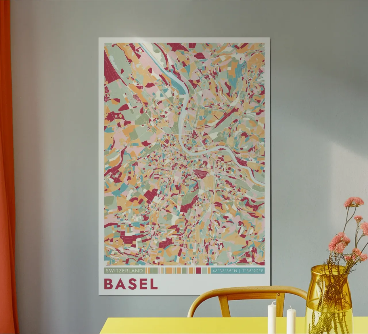 Città di Basilea carta hahnemühle da CityMapPoster