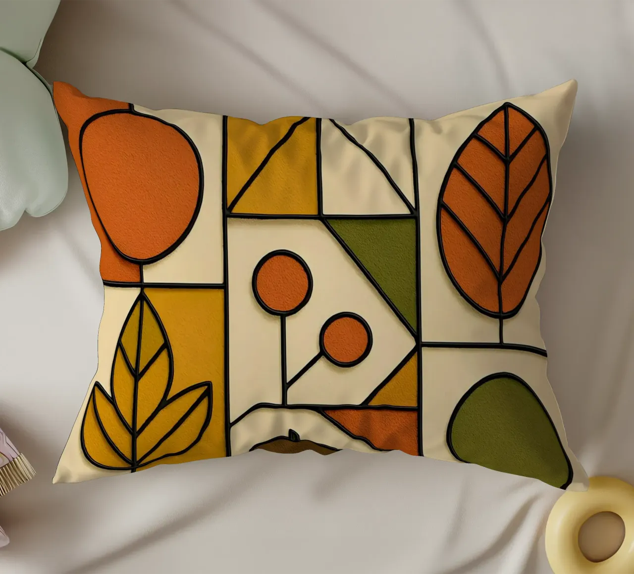 Autunno in stile Bauhaus cuscino da ARTOMATIC