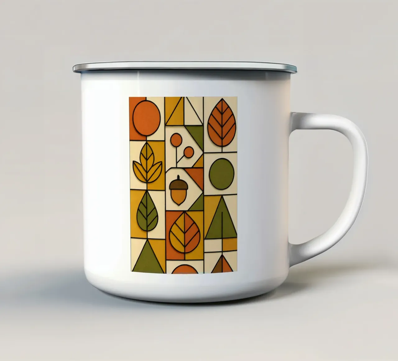 Autunno in stile Bauhaus tazza in smalto da ARTOMATIC