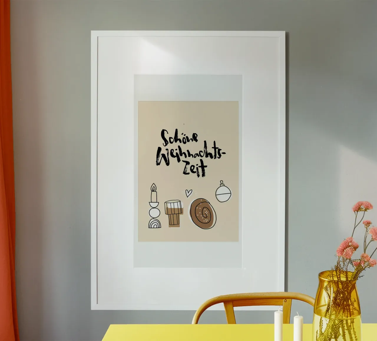 Schöne Weihnachtszeit poster con telaio in plastica da Brushmeetspaper