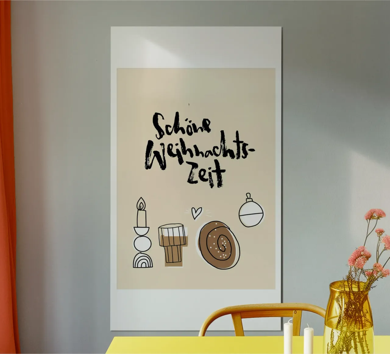 Schöne Weihnachtszeit poster con telaio in plastica da Brushmeetspaper