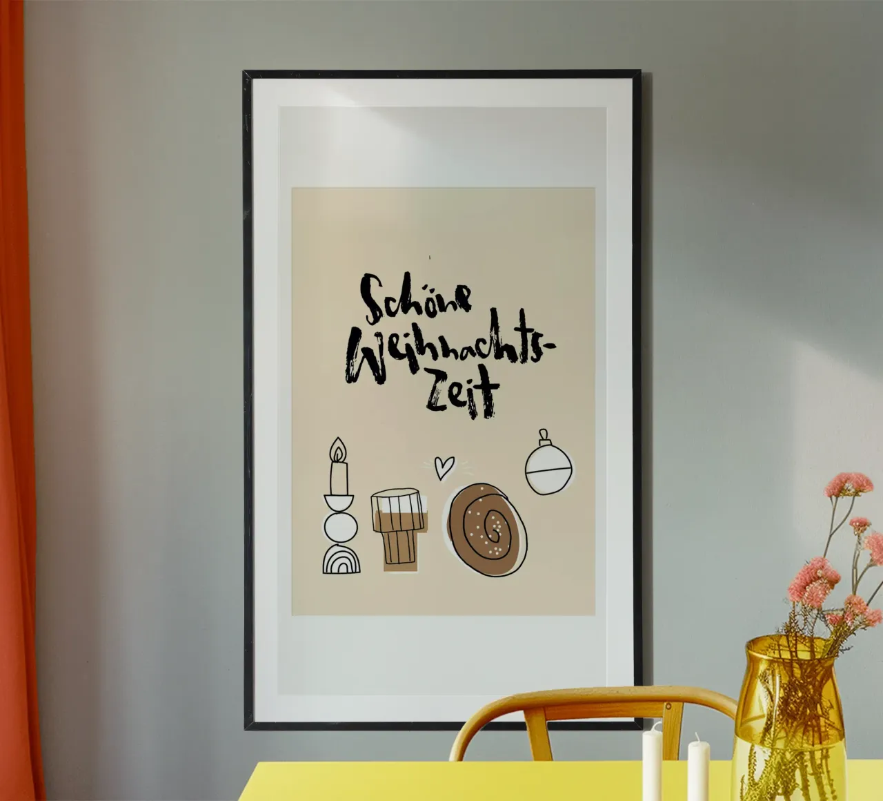 Schöne Weihnachtszeit poster con telaio in plastica da Brushmeetspaper